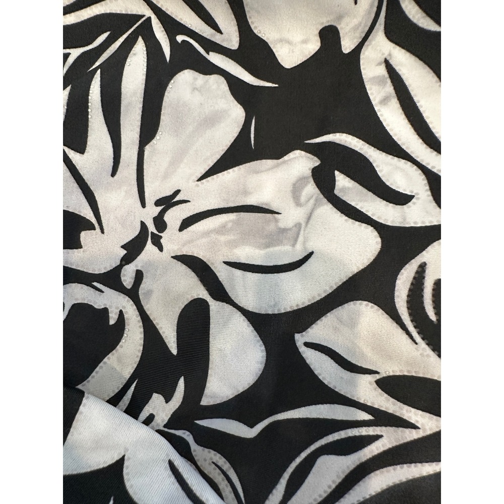 Your Choice by Bluetime Black White Floral Halter Tankini Top M91T2 NWT L - Picture 3 of 9